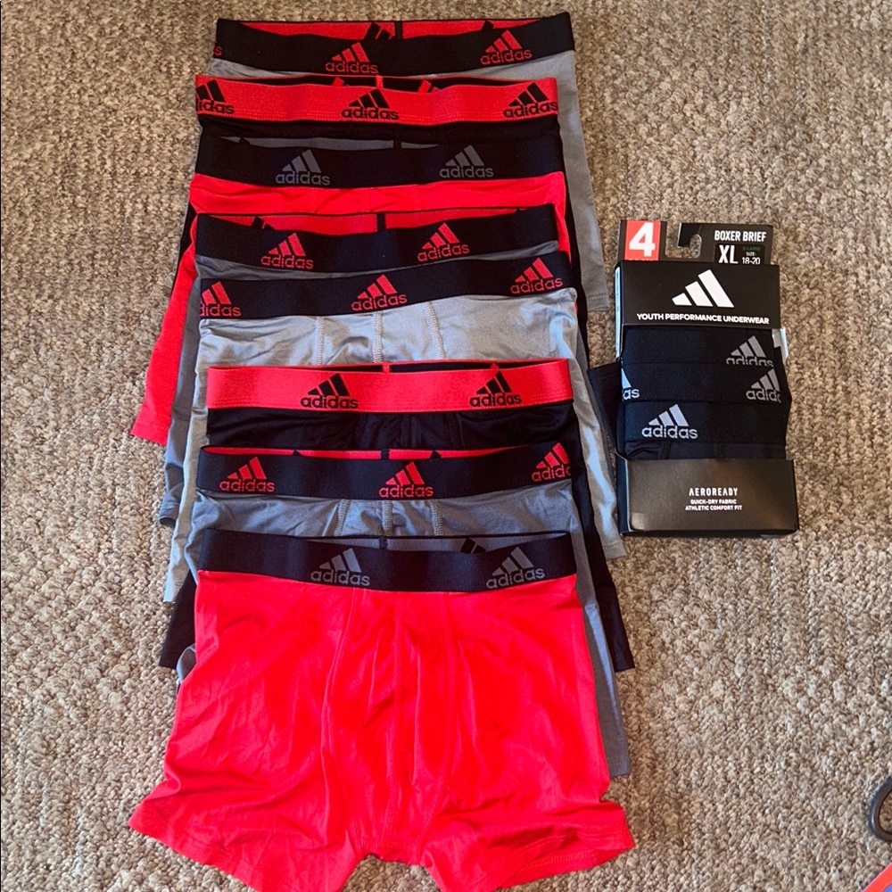 12 PR Adidas Boy's Aeroready Underwear Boxer Briefs XL